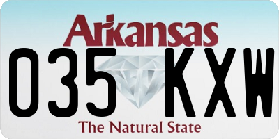 AR license plate 035KXW