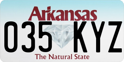 AR license plate 035KYZ