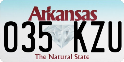 AR license plate 035KZU