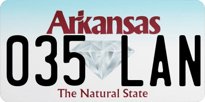 AR license plate 035LAN