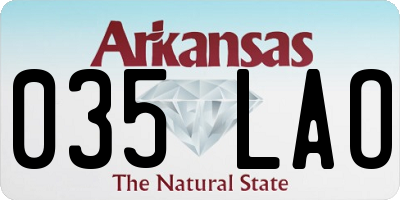 AR license plate 035LAO