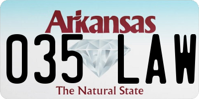 AR license plate 035LAW