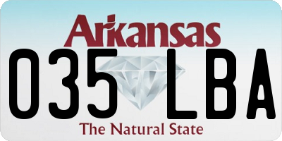 AR license plate 035LBA
