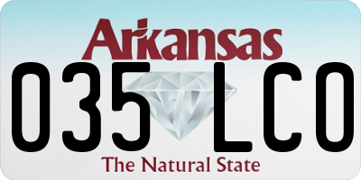 AR license plate 035LCO