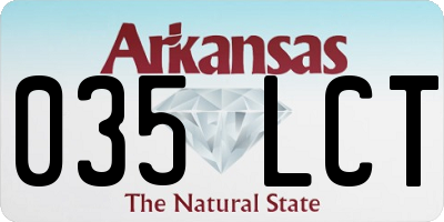 AR license plate 035LCT