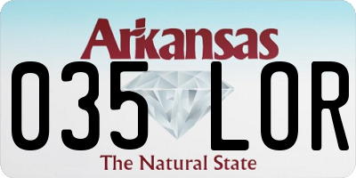 AR license plate 035LOR