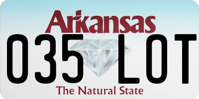 AR license plate 035LOT