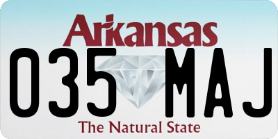 AR license plate 035MAJ