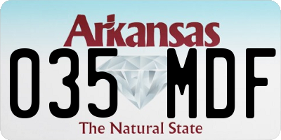 AR license plate 035MDF