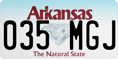 AR license plate 035MGJ