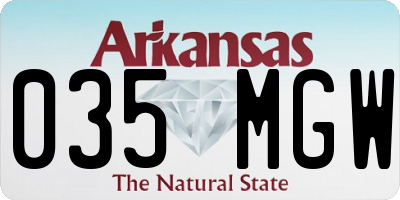 AR license plate 035MGW