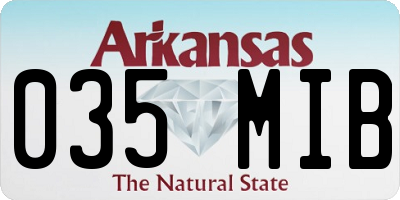 AR license plate 035MIB