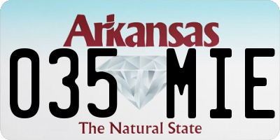 AR license plate 035MIE