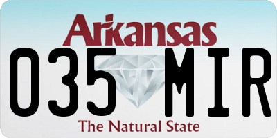 AR license plate 035MIR