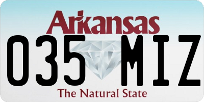AR license plate 035MIZ