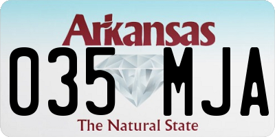 AR license plate 035MJA