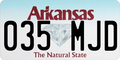 AR license plate 035MJD