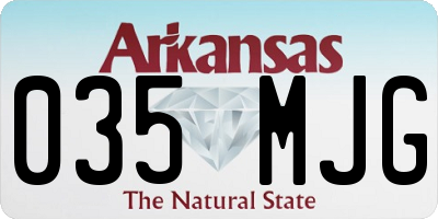AR license plate 035MJG