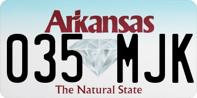 AR license plate 035MJK