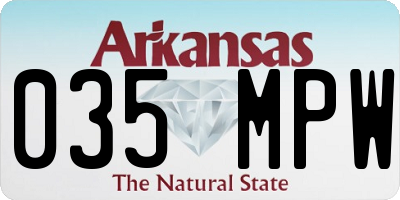 AR license plate 035MPW