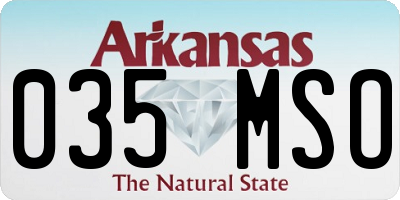 AR license plate 035MSO