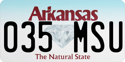 AR license plate 035MSU
