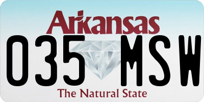 AR license plate 035MSW
