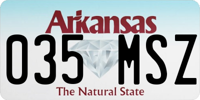 AR license plate 035MSZ