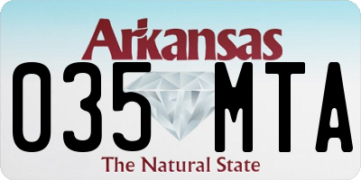 AR license plate 035MTA