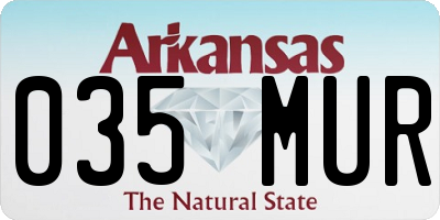 AR license plate 035MUR