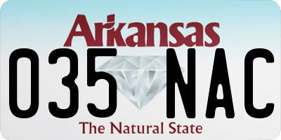 AR license plate 035NAC