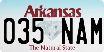 AR license plate 035NAM