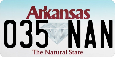 AR license plate 035NAN