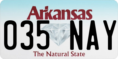 AR license plate 035NAY