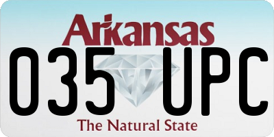 AR license plate 035UPC