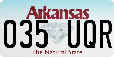 AR license plate 035UQR