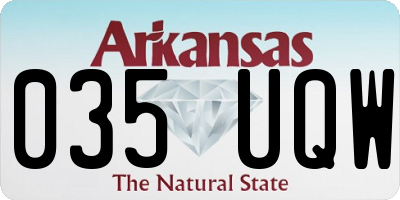 AR license plate 035UQW
