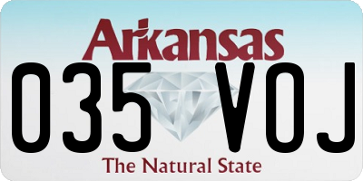 AR license plate 035VOJ