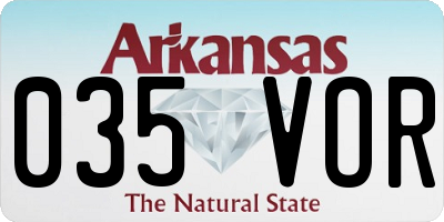AR license plate 035VOR
