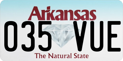 AR license plate 035VUE