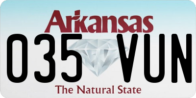 AR license plate 035VUN