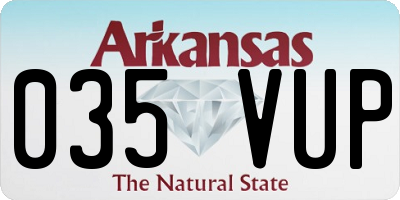 AR license plate 035VUP