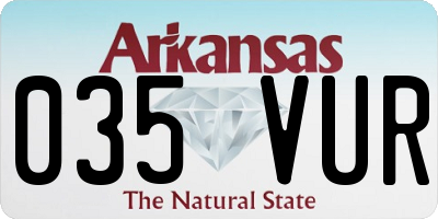 AR license plate 035VUR
