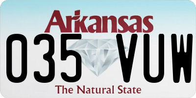 AR license plate 035VUW