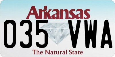 AR license plate 035VWA