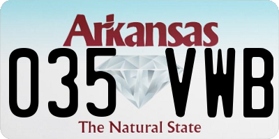 AR license plate 035VWB