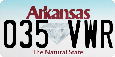 AR license plate 035VWR
