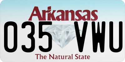 AR license plate 035VWU