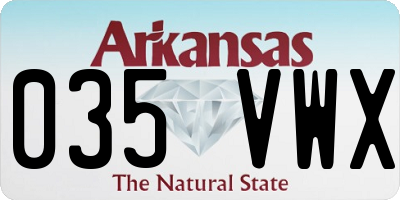 AR license plate 035VWX