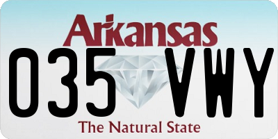 AR license plate 035VWY